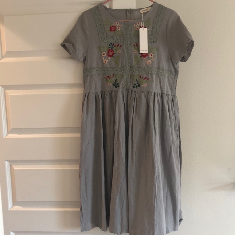 Gray midi dress